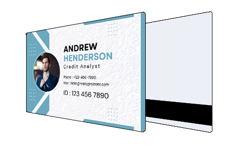 An employee ID card with a magnetic stripe