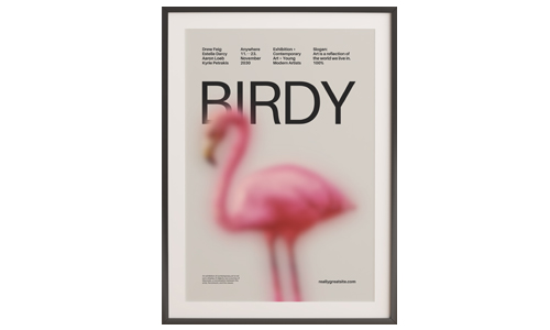 A decorative poster with a picture of a Flamingo on it
