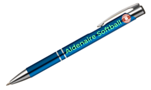 Pen with a company name and logo