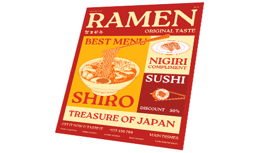 An advertising poster of a ramen restaurant