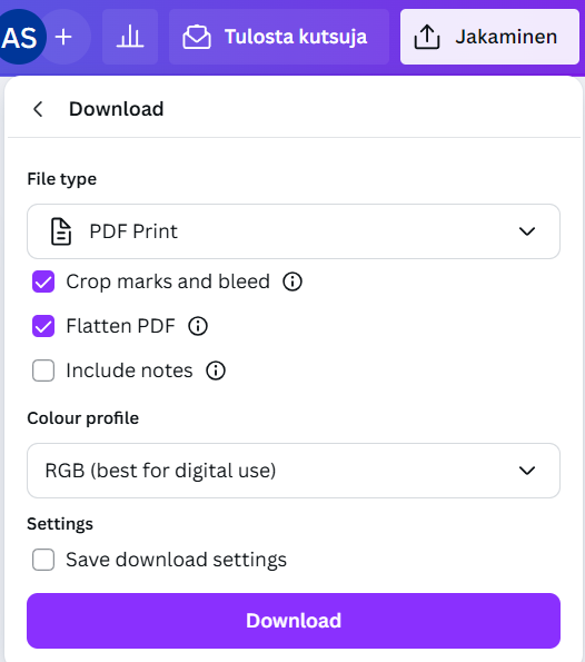 canva pdf download settings